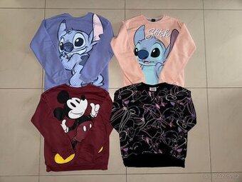 4x Disney mikina (Stitch, Mickey Mouse...) vel.164-170