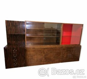 Knihovna sekretář makassar kavkazský ořech art deco vč. DPH