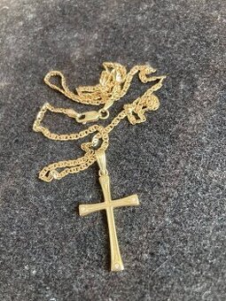 Řetízek plný+Přívěsek Žluté zlato 585/1000 14k