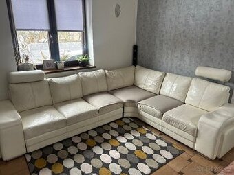 Prodám rohovou sedací soupravou z pravé kůže