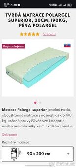 Kvalitní matrace Materasso 90x200