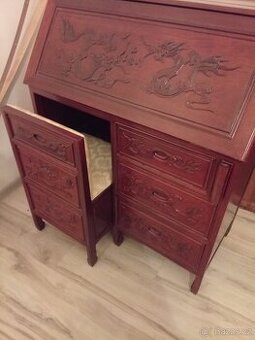 Sekretářsky stůl + židle z pravého palissandru