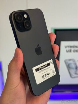 iPhone 15 - 128GB - ČERNÁ - 12M ZÁRUKA