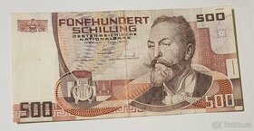 Bankovka 500 schilling z roku 1985 - 1