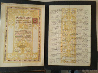 Dlužní úpis Sdružení výtvar. umělců na stavbu, Hodonín 1911