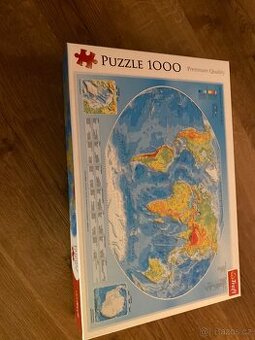 Puzzle Trefl, 1000 kousků, fyzická mapa světa