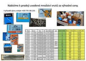 Prodám větší množství vrutů za výhodné ceny
