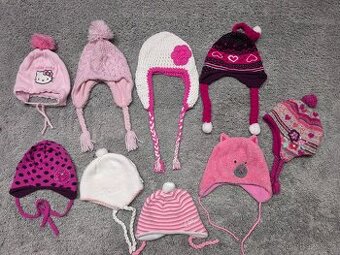 Dívčí čepice, nákrčník, šála, bunda, oteplováky 74-98