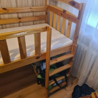 Dětská dřevěná palanda + matrace