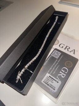 Stříbrný Moissanitový náramek - 4 mm - 19 cm