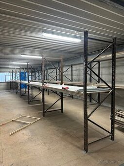 Skladové / paletové regály – 22 ks, kovové, 270×270×100 cm (