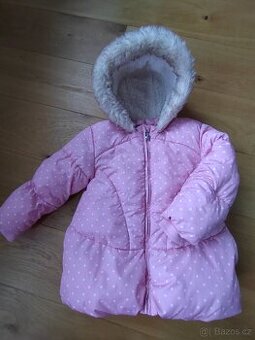 Zimní bunda, růžová puntíky (110)