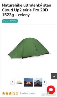 Naturehike ultralehký stan Cloud Up2 série Pro 20D