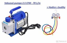 Vakuová pumpa 2.5 CFM 70L/m čerpadlo vývěva s hadicemi vacuu
