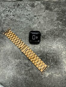 Apple Watch 8 45mm Midnight Celluar + zlatý kovový pásek