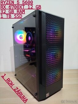 ☑️Herní PC RYZEN 5 5600,RX 6700XT 12GB,32 GB RAM,1 TB SSD