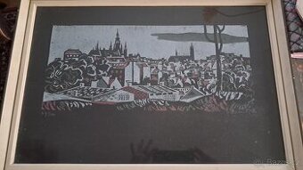 Obraz Praha - malíř Urbánek - grafika
