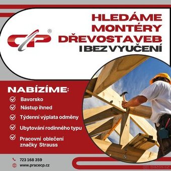 Práce v Německu s TÝDENNÍ výplatou - montér dřevostaveb