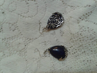stříbrné náušnice lapis lazuli