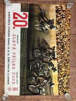 PLAKAT ZLATÁ PŘILBA PARDUBICE 1968, Jawa,ČZ,ESO,