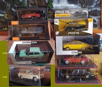 Modely 1:72 Tatra,  1:43 Praga V3S, 1:18 Mercedes 1:24 Škoda
