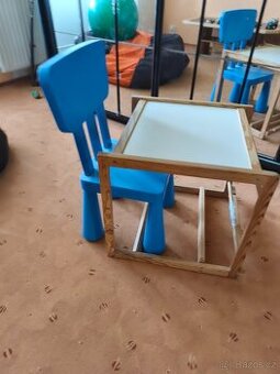 Dětská dřevěná kombinovaná jídelní židlička