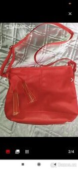 Kabelka červená nová 38x30 cm, šířka dna 15,5 cm