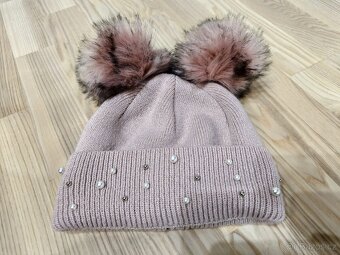 Starorůžová zimní čepice