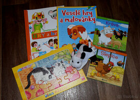 Puzzle + knížky + pracovní sešit + vystřihovánky