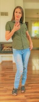 Khaki halenka vel M/L, Trf