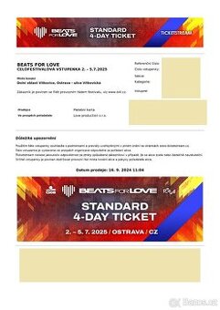 Beats For Love 2025 - Vstupenka na 4 dny STANDARD
