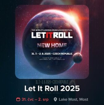 Celofestivalový vstup na Let it roll 2025