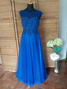Modré společenské šaty v. 38