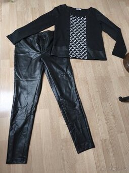 Koženkové kalhoty Esmara & halenka Promod