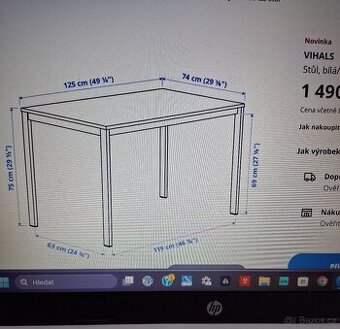 Stůl do jídelny nebo studentského pokoje_ IKEA