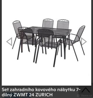 Zahradní kovový nábytek – 7dílný set ZWMT 24 ZURICH
