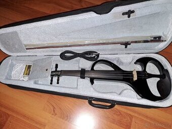 Elektrické "silent" housle 4/4, Paul Stanton, černá metalí