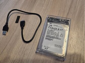 Externí 160Gb disk USB3 nový průhledný box
