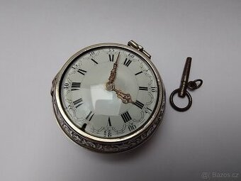 Stříbrné hodinky špindlovky oignon 18. století