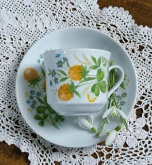 Vintage šálek s podšálkem