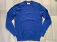Jednobarevný pánský modrý svetr, C&A, 100 % bavlna, vel. M