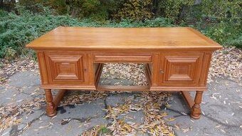 Celomasivní psací dubový stůl oboustranný