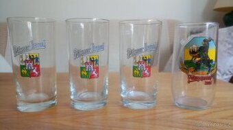 Retro pivní sklenice Pilsner Urquell + Velkopopovický kozel