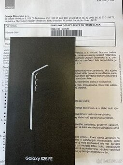 Novy Samsung S25 FE 5G 128GB Black