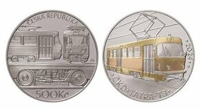 Stříbrná mince ČNB 500 Kč - Tramvaj ČKD Tatra T3 (PROOF)