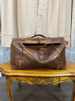 Staré kožené cestovní zavazadlo / brašna (524006)