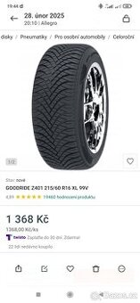 Celoroční pneu Goodride Z 401 215/60 R16 XL99V