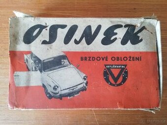 ŠKODA 1000 MB, 1100 MBX, ORIGINÁL BRZDOVÉ OBLOŽENÍ OSINEK
