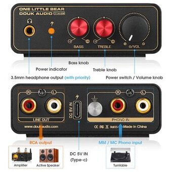 Douk Audio T14-EQ MM/MC Phono předzesilovač RIAA