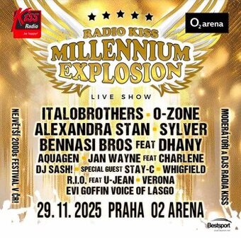 Lístek Millenium Explosion radio Kiss 29.11.
